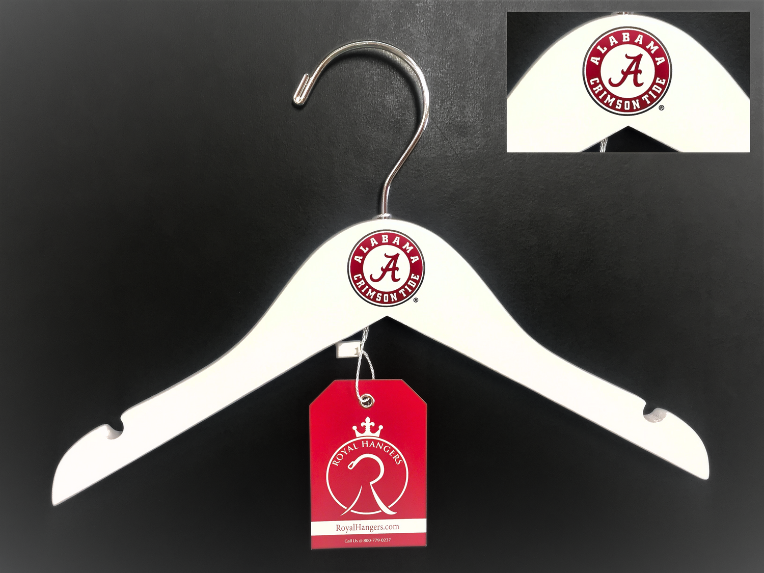 Alabama Crimson Tide Baby White Wooden Hangers