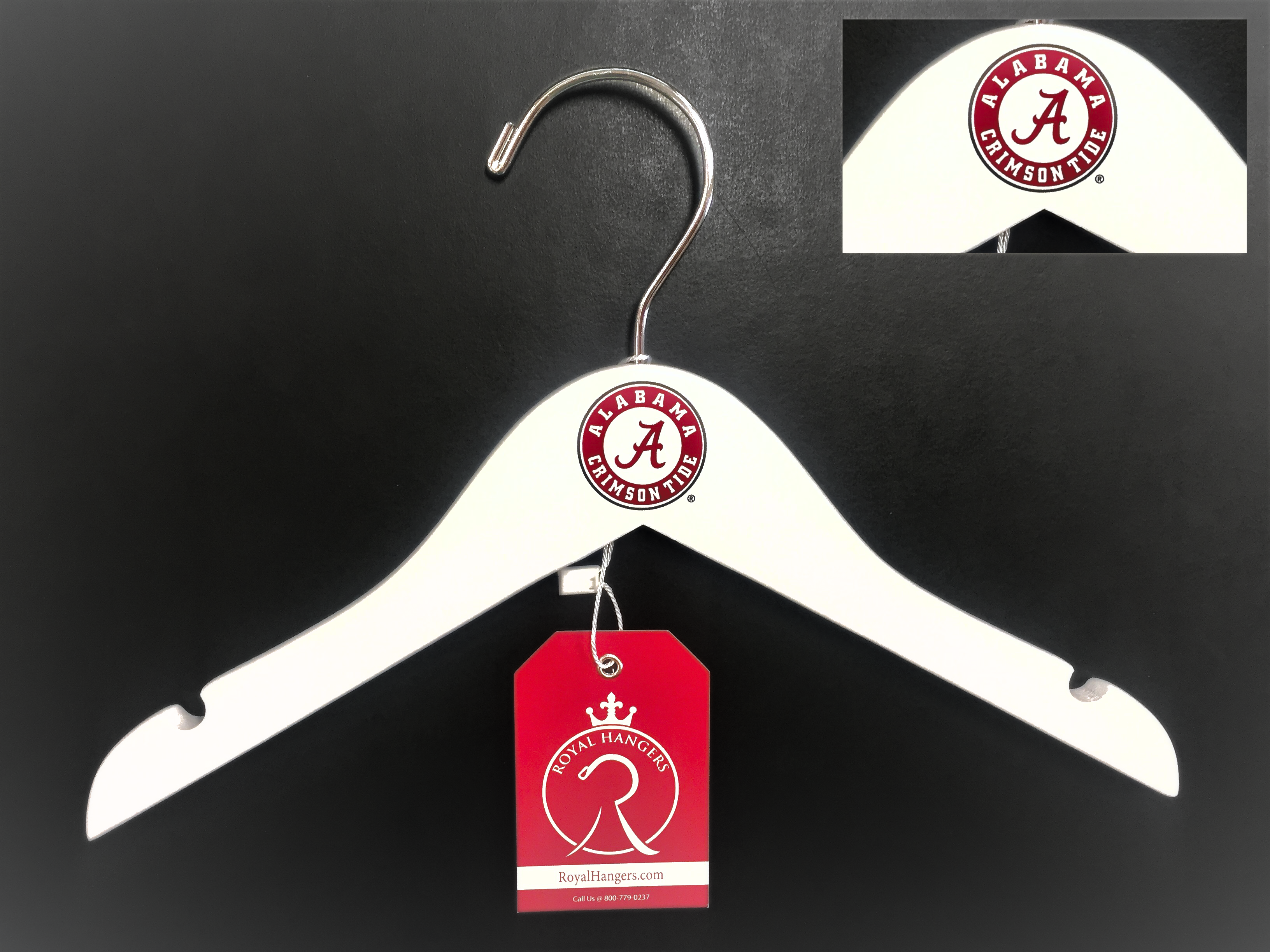 Alabama Crimson Tide Baby White Wooden Hangers