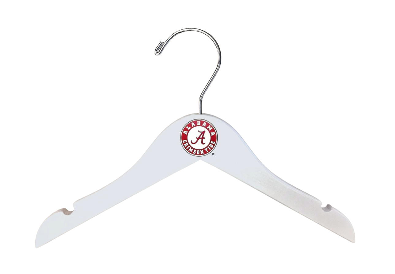 Alabama Crimson Tide Baby White Wooden Hangers