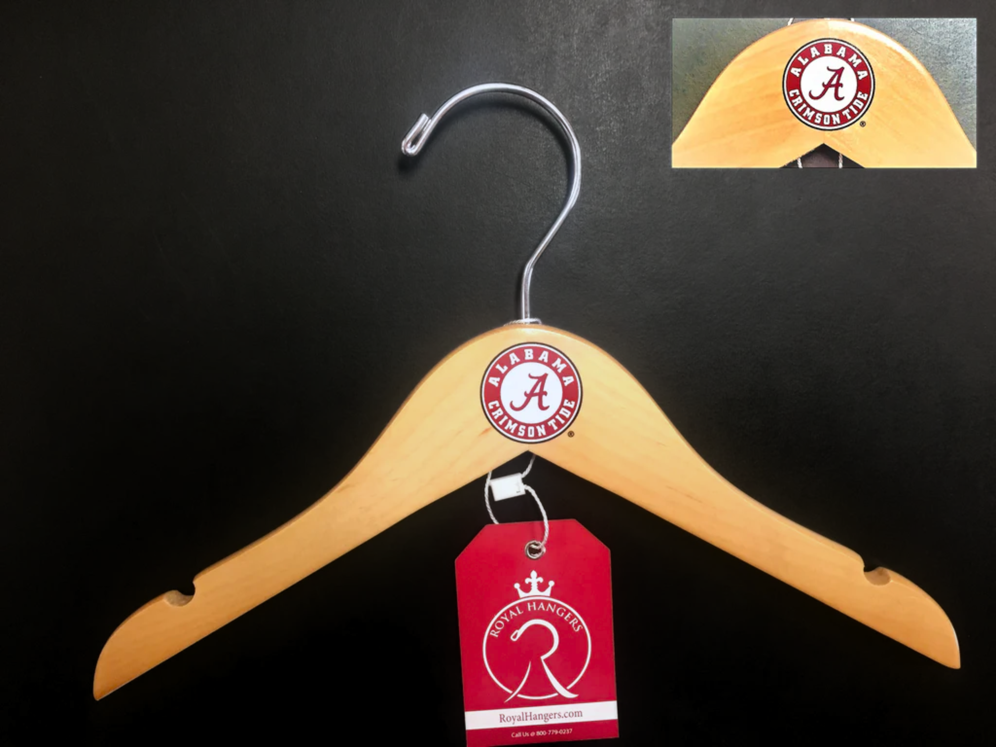 Alabama Crimson Tide Baby Natural Wooden Hangers