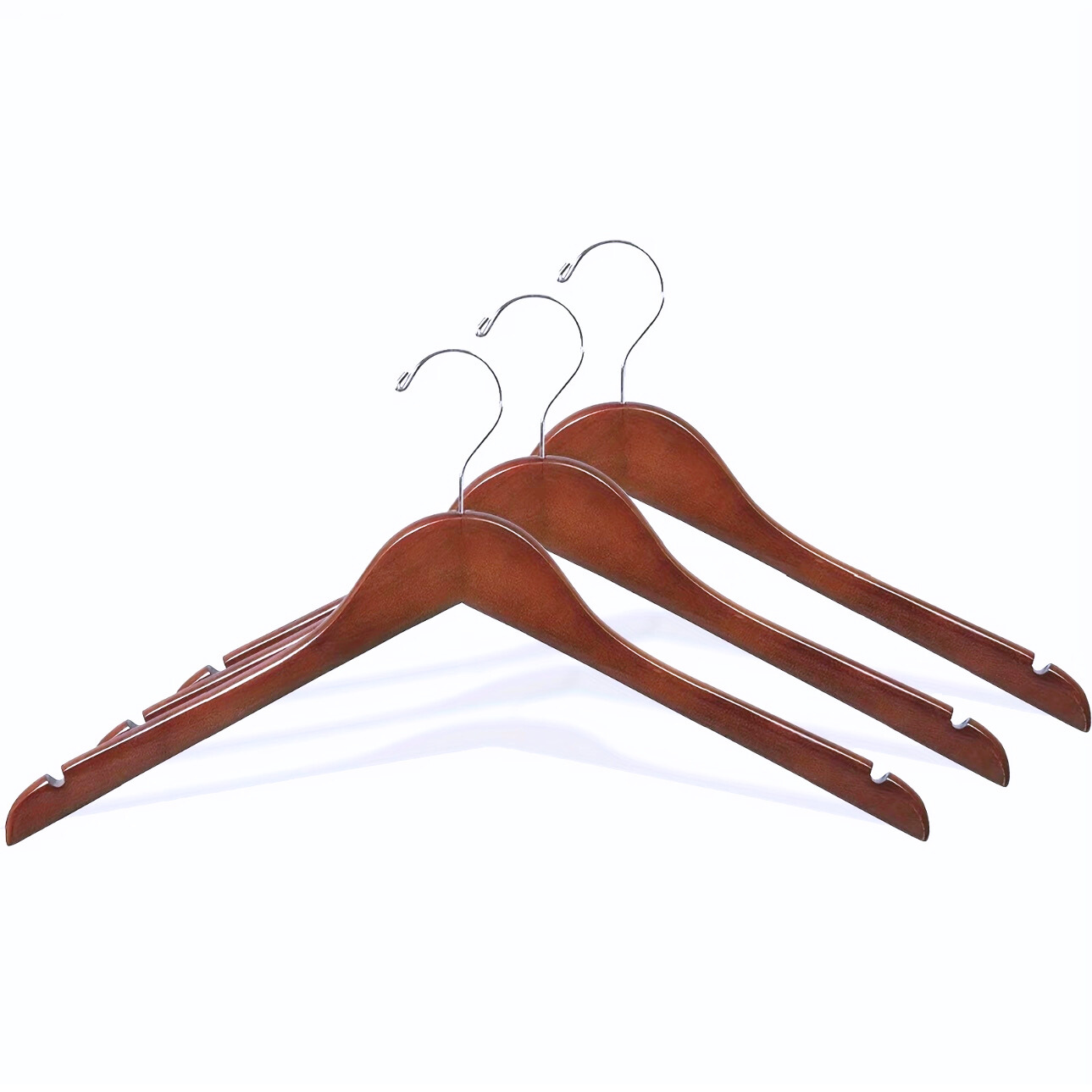 Standard Light Walnut Wooden Clothes Hangers