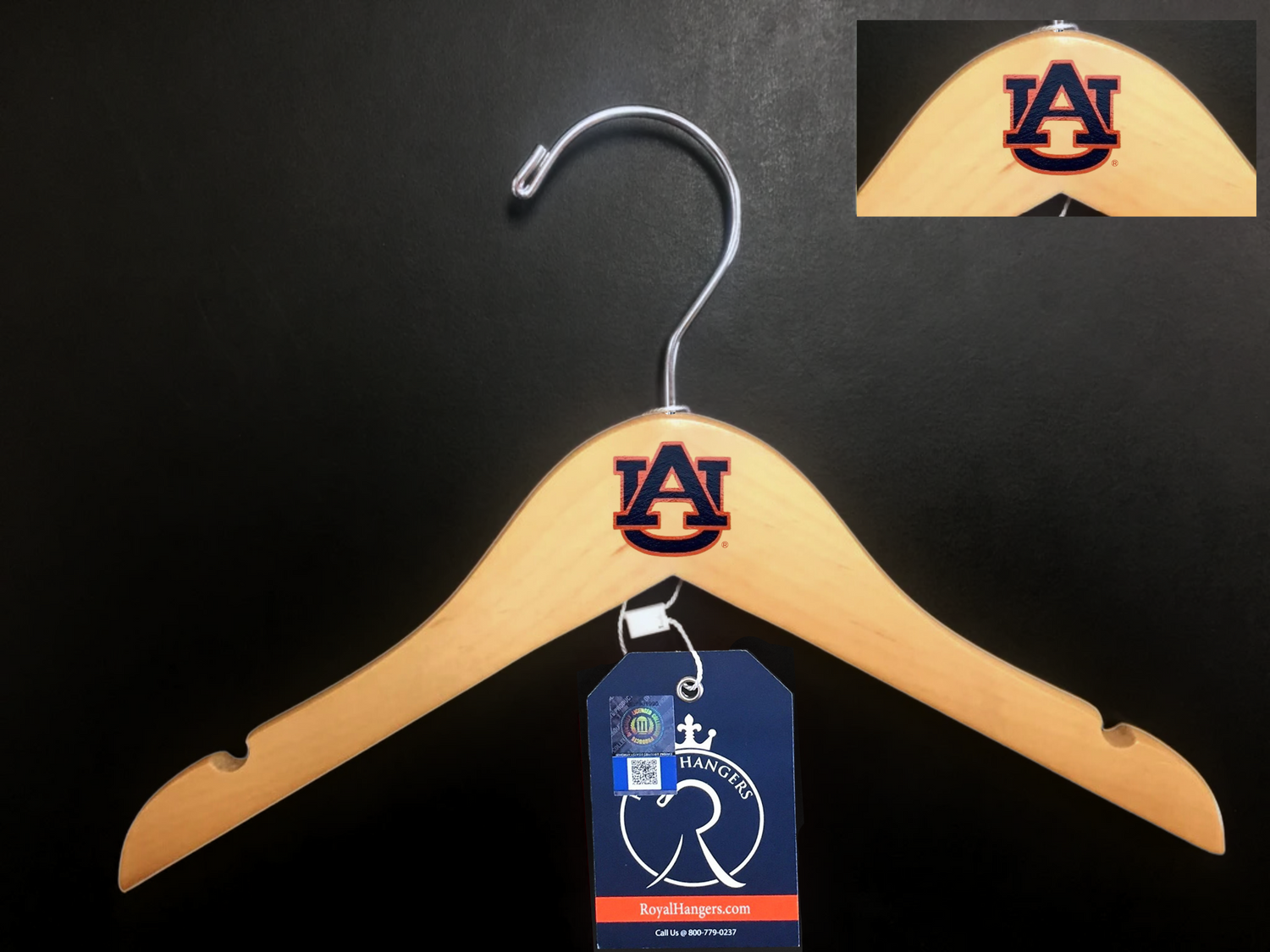 Auburn Tigers Baby Natural Wooden Hangers