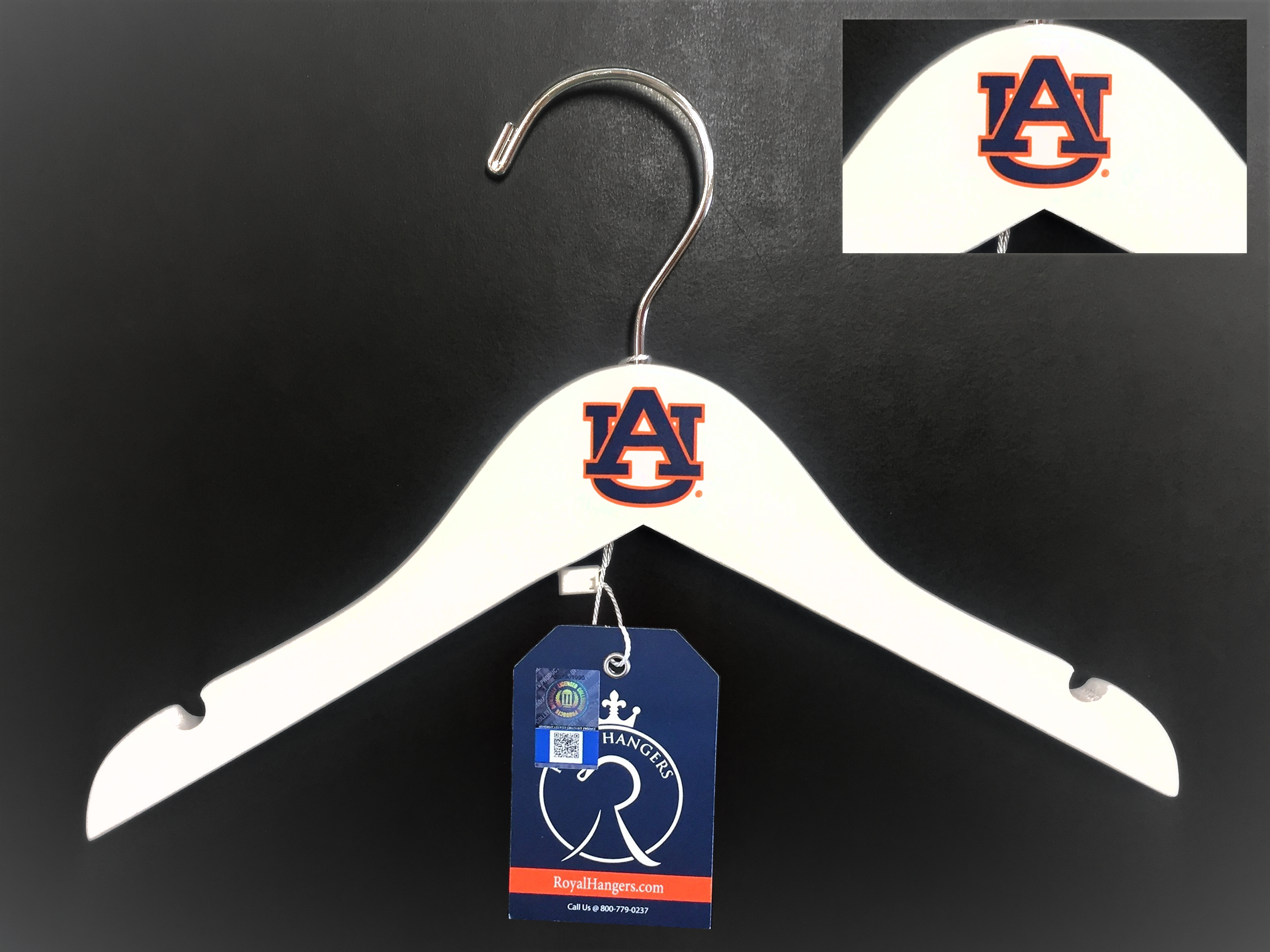 Auburn Tigers Baby White Wooden Hangers