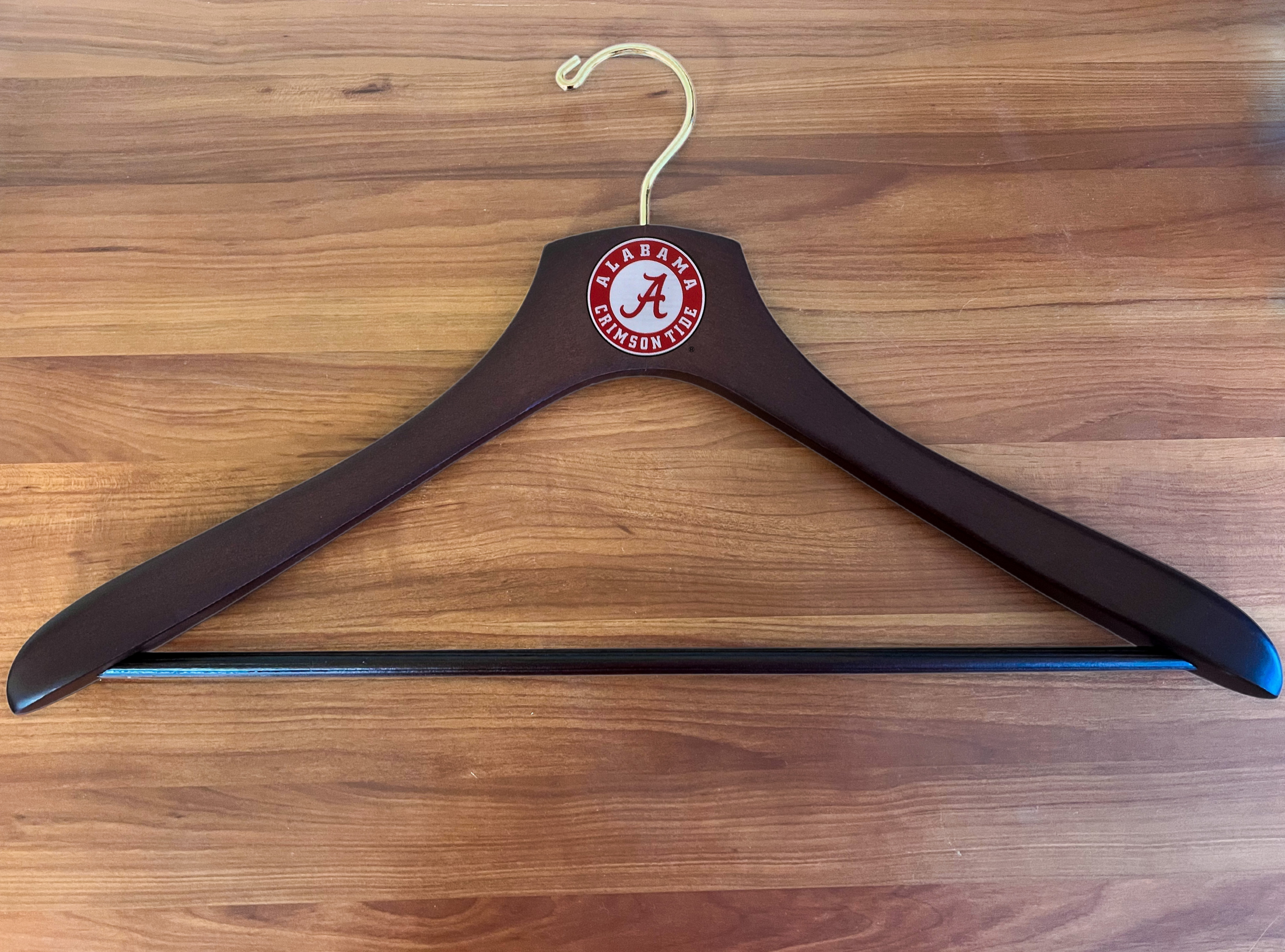 Alabama Crimson Tide Wooden Jacket Hangers with Pant Bar