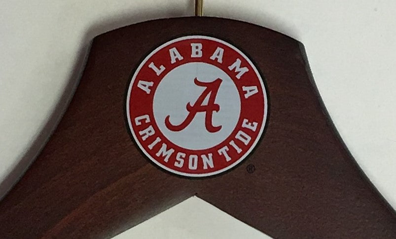 Alabama Crimson Tide Wooden Jacket Hangers with Pant Bar