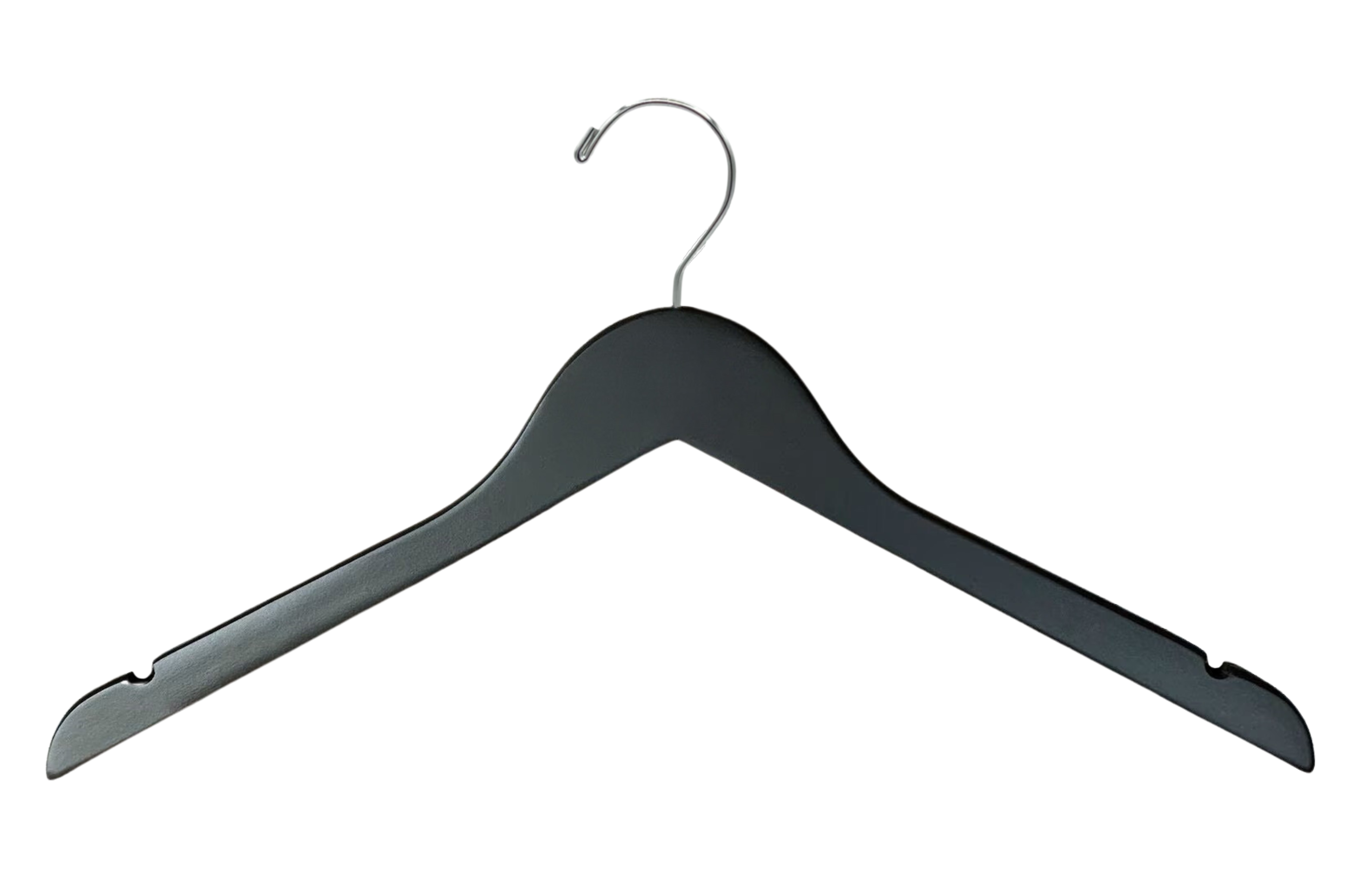 Matte Black Top & Bottom Wooden Hangers Mixed Pack