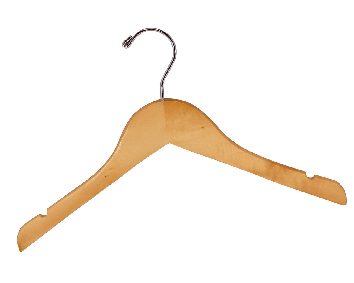 Kids Wooden Hangers LUXURY Natural Finish