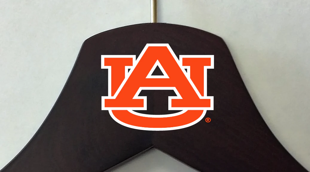 Auburn Tigers Wooden Jacket Hangers with Pant Bar
