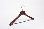 Load image into Gallery viewer, Dark Walnut Wooden Jacket Hangers with Pant Bar
