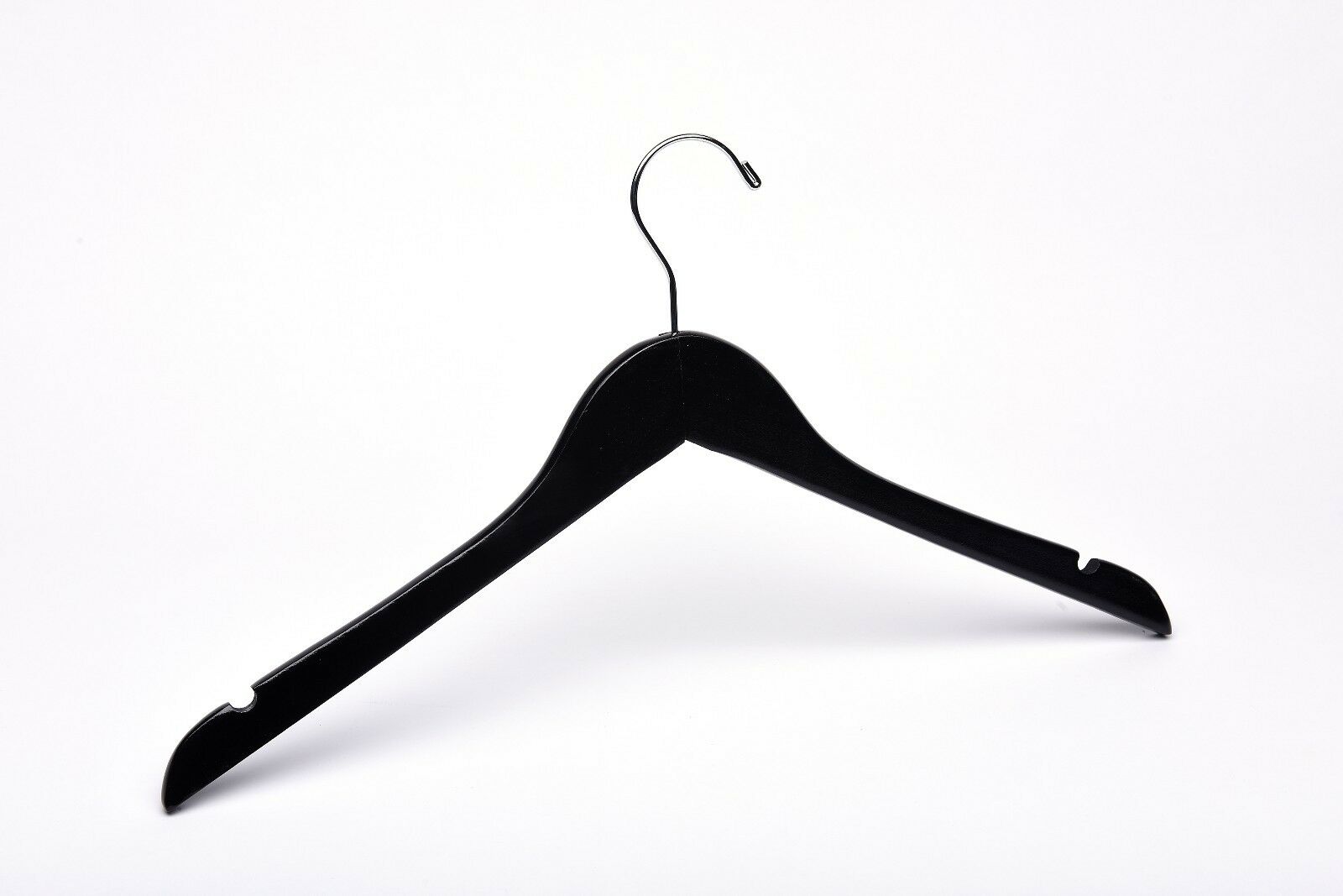 Matte Black Top & Bottom Wooden Hangers Mixed Pack