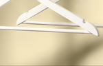Load image into Gallery viewer, Ivory Wooden Flat Suit Hangers’ non-slip wood pant bars with plastic grooved sleeves designed to hold clothes in place
