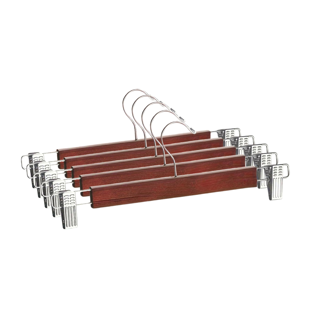 Light Walnut Wooden Side Clip Bottom Hangers