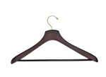 Load image into Gallery viewer, Dark Walnut Wooden Jacket Hangers with Pant Bar
