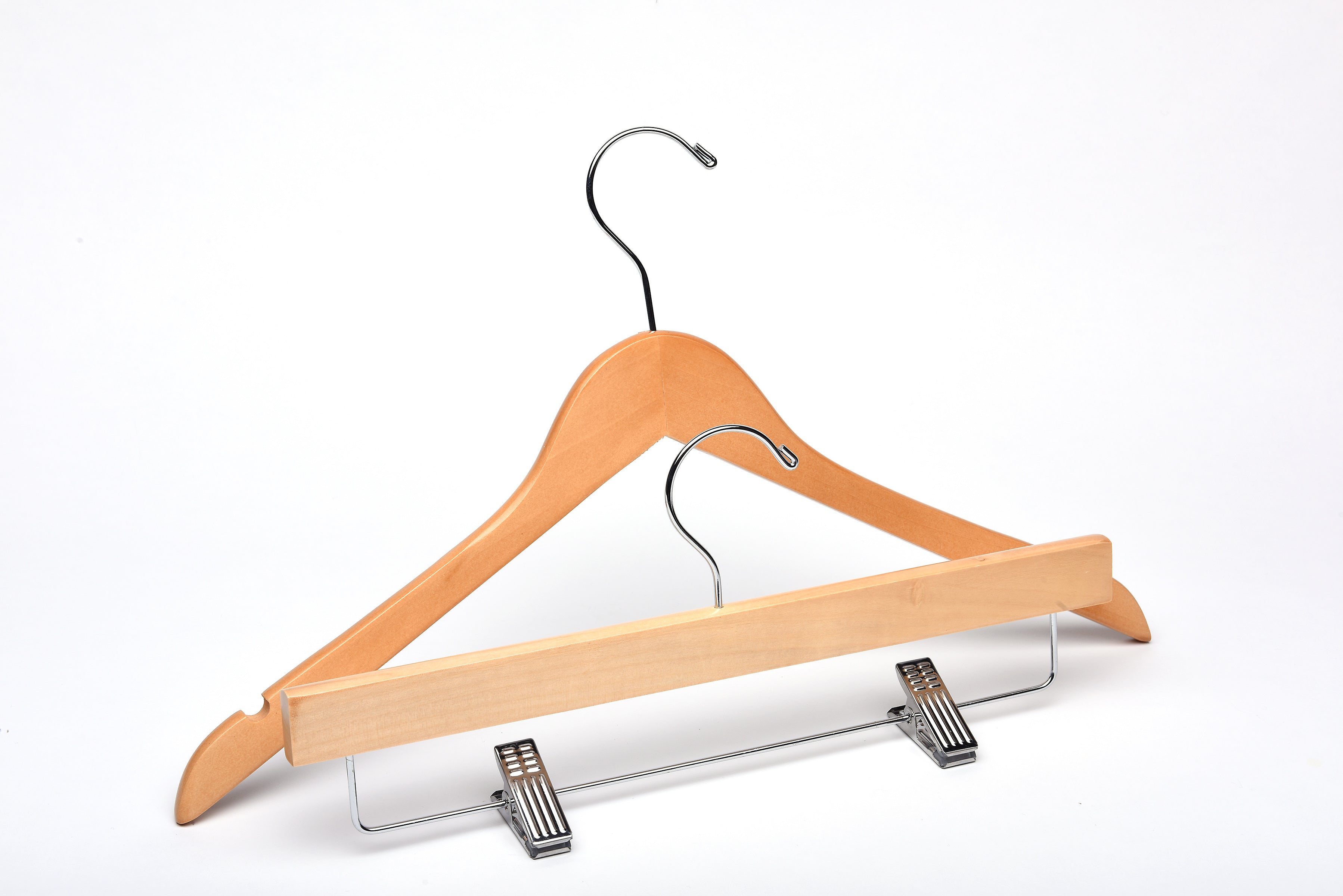 Natural Top & Bottom Wooden Hangers Mixed Pack