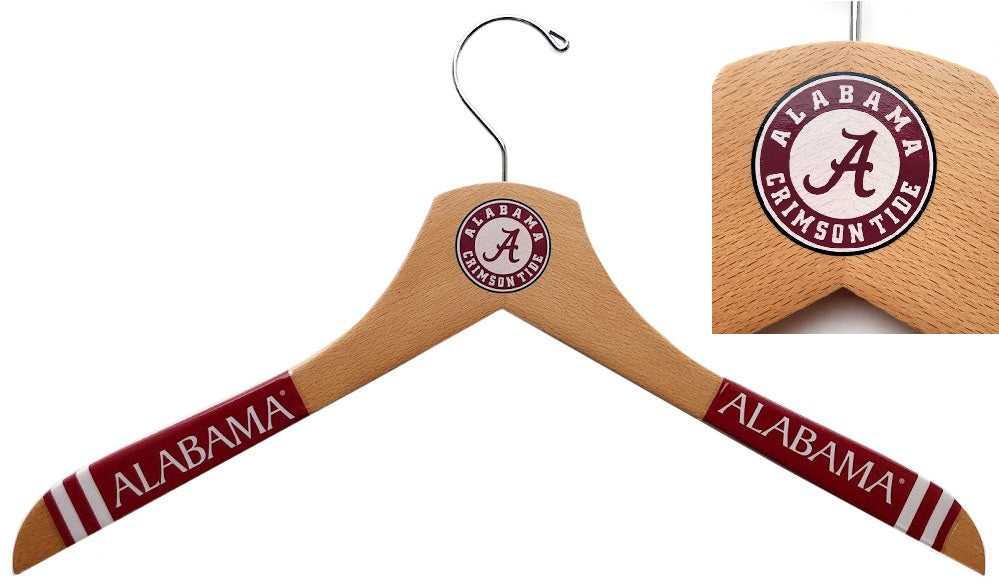 Alabama Crimson Tide Natural Wooden Dress Shirt Hangers