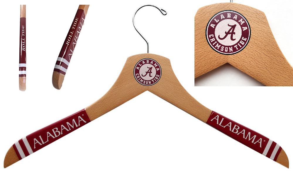 Alabama Crimson Tide Natural Wooden Dress Shirt Hangers