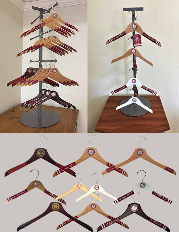 Alabama Crimson Tide Natural Wooden Hangers