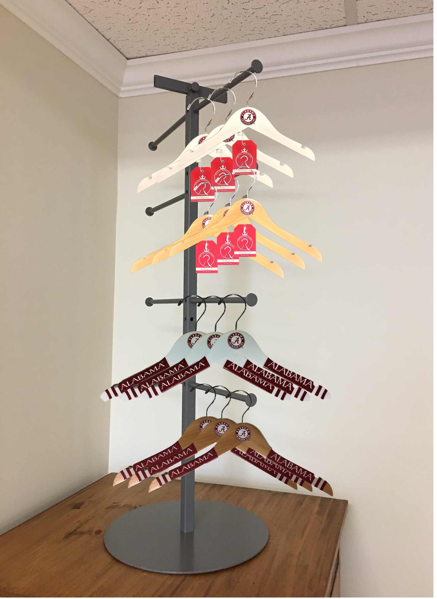 Alabama Crimson Tide Baby White Wooden Hangers