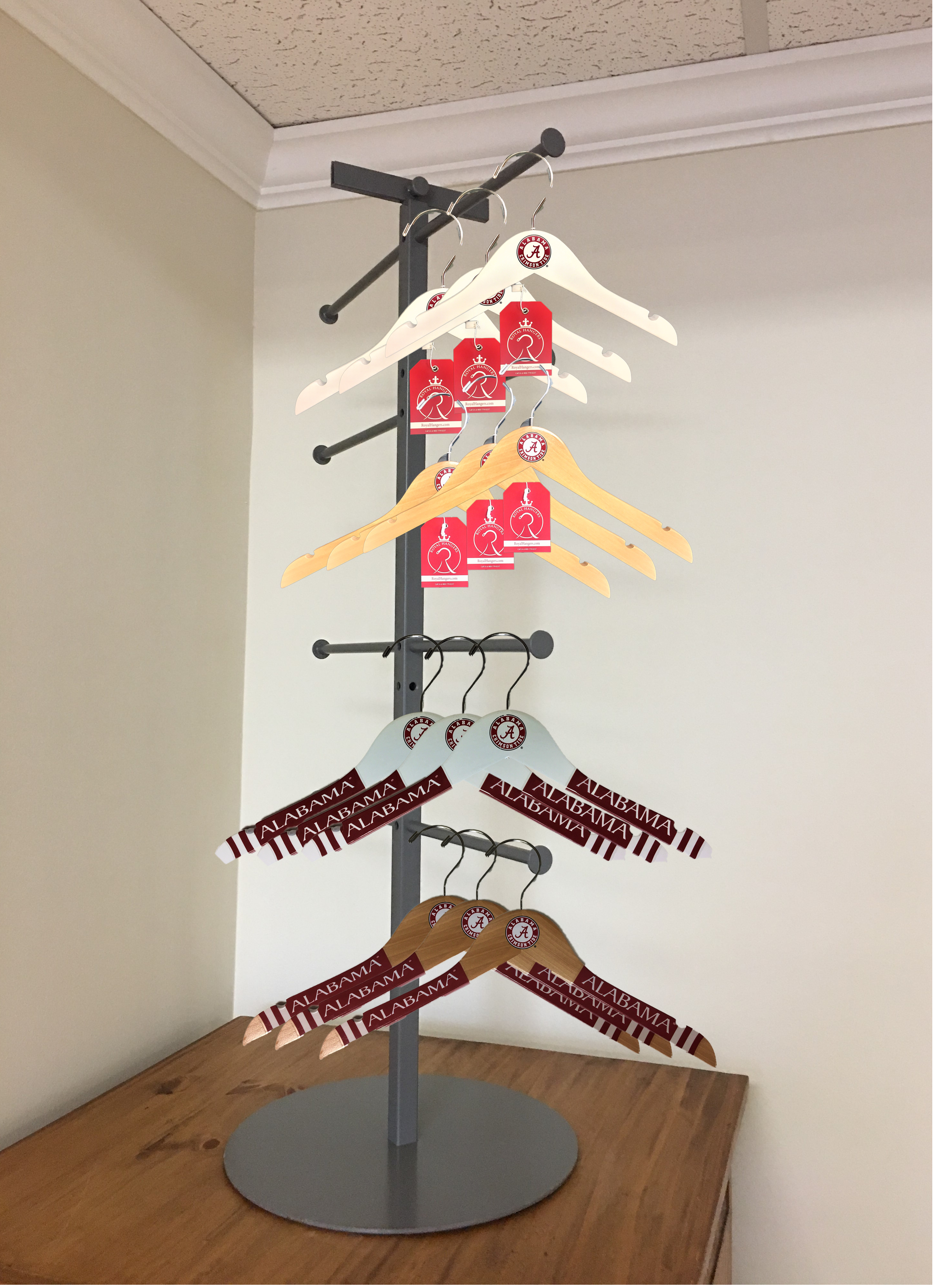 Alabama Crimson Tide Baby White Wooden Hangers