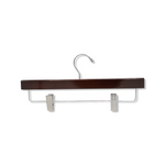 Load image into Gallery viewer, Customizable Dark Walnut Wooden Bottom Hanger with silver anti-stain, anti-slip, adjustable cushion clips for adults
