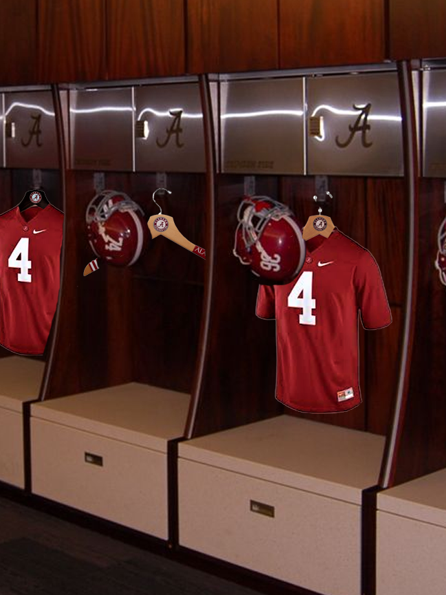Alabama Crimson Tide Natural Wooden Dress Shirt Hangers