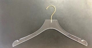 Clear Acrylic Premium Clothes Hangers with Gold Hook