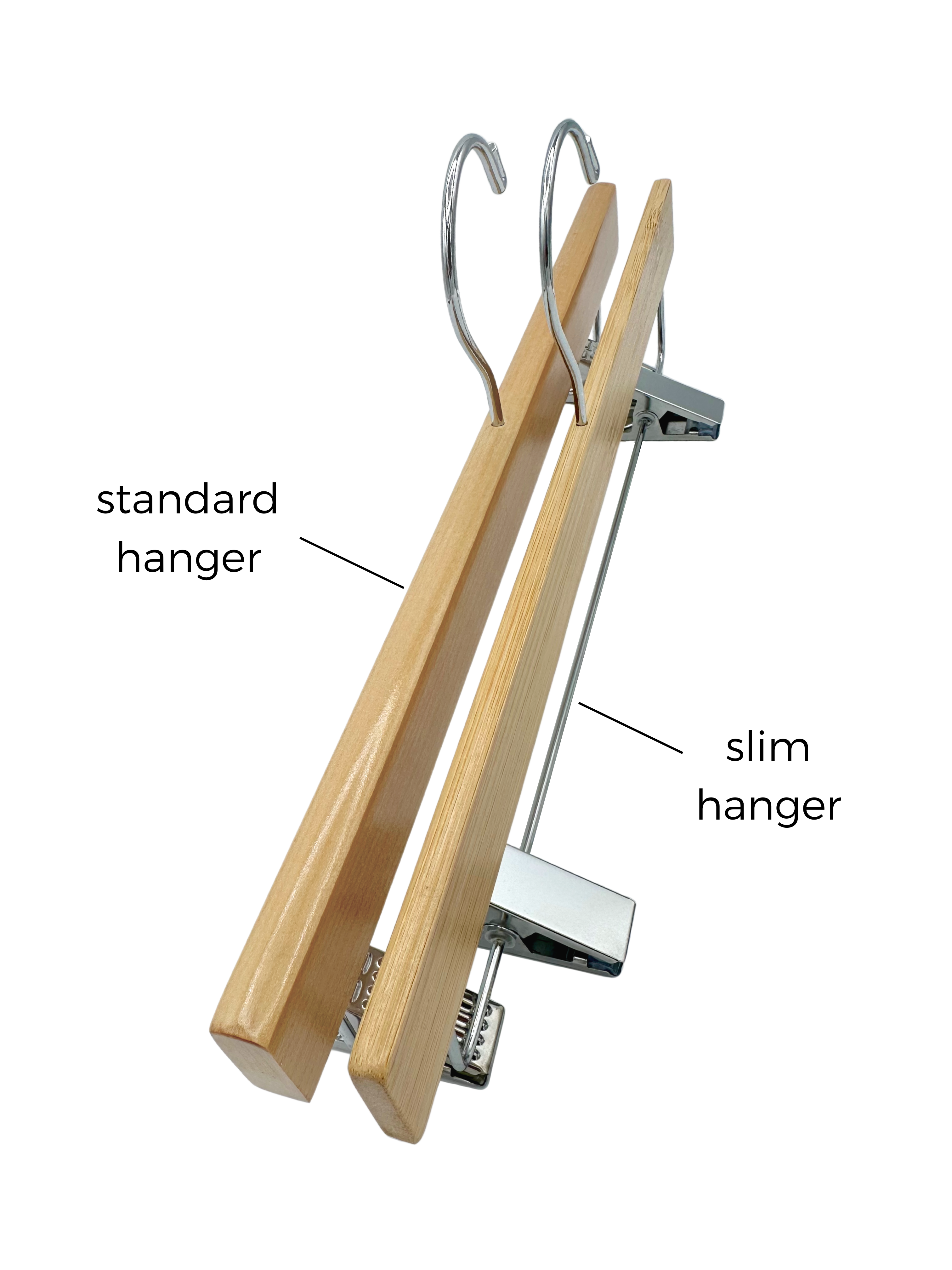 Natural Slim Wooden Bottom Hangers