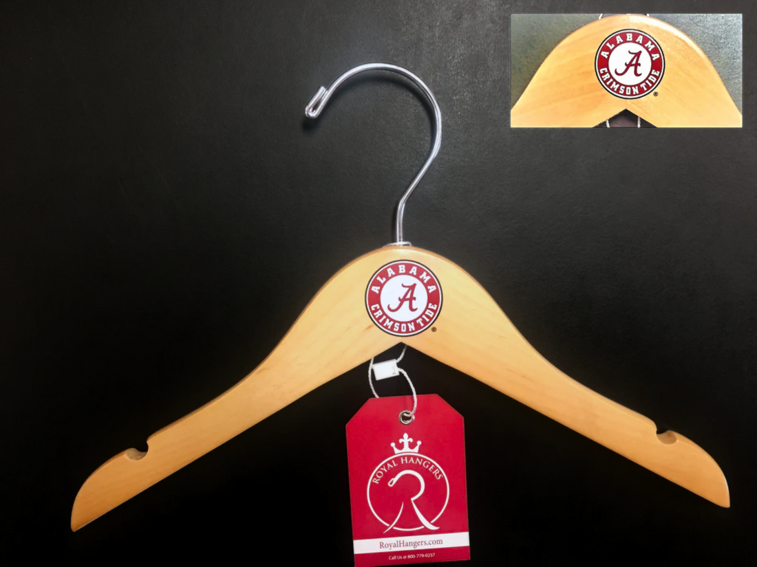Alabama Crimson Tide Baby Natural Wooden Hangers