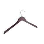 Load image into Gallery viewer, Dark Walnut Wooden Clothes Hanger with a silver hook and no shoulder notches for residential closets and retail stores
