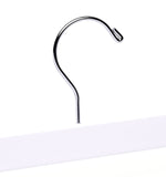 Load image into Gallery viewer, Top of a high quality Stark White Wooden Bottom Hanger for adults with a silver hook facing to the right #hardware-color_silver
