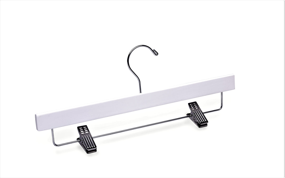 White Slim Wooden Bottom Hangers