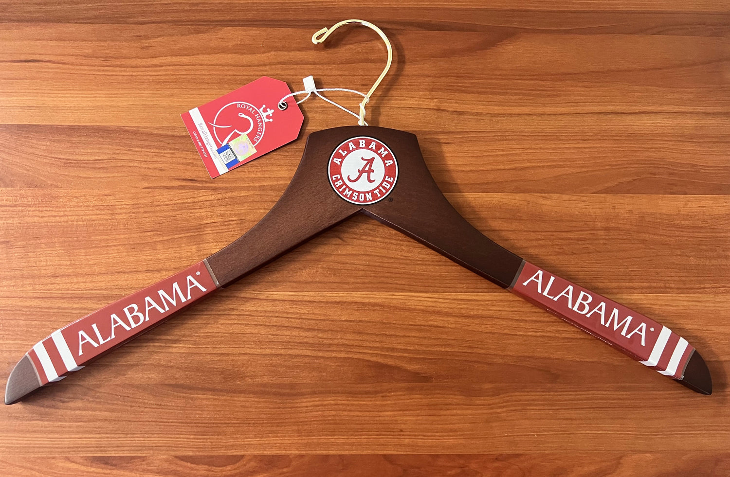 Alabama Crimson Tide Dark Walnut Wooden Dress Shirt Hangers