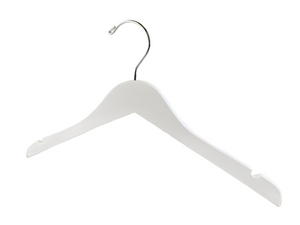 Children's Royal Heirloom White Wooden Clothes Hangers (Silver or Gold Hook)