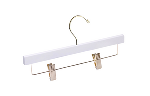 Children's White Top & Bottom Mix Wooden Hangers (Silver or Gold Hardware)