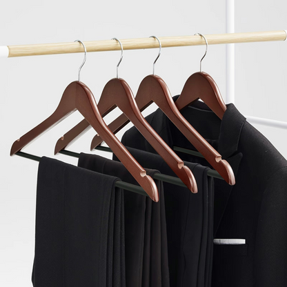 Dark Walnut Wooden Suit Hangers