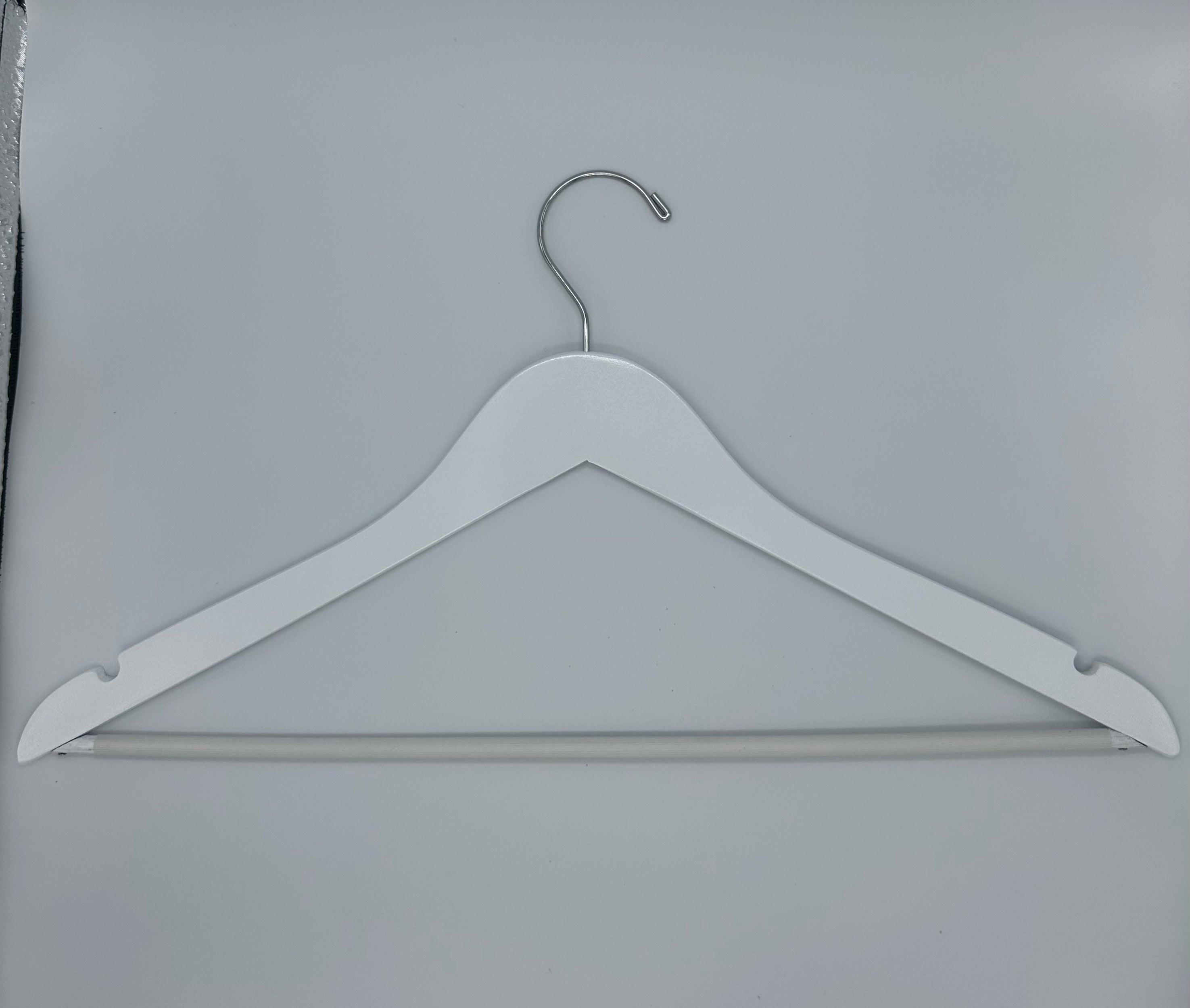 White Slim Wooden Suit Hangers