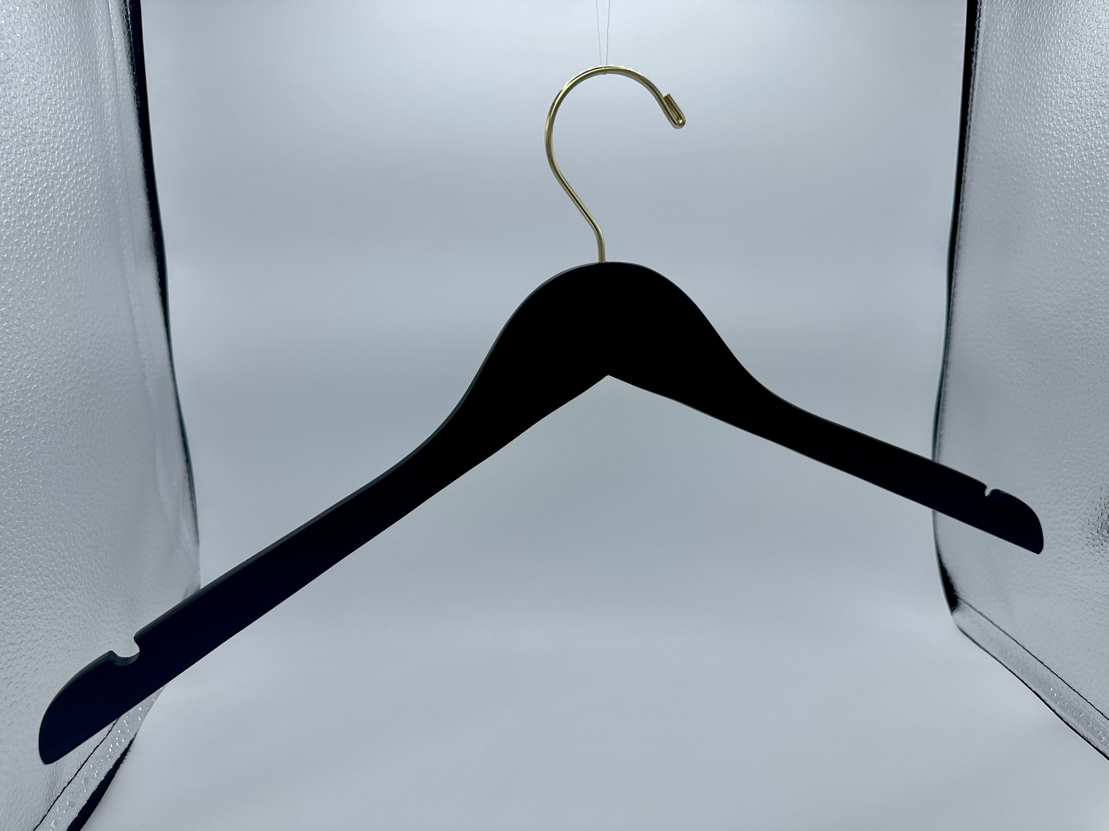 Matte Black Slim Wooden Clothes Hangers