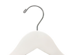 Load image into Gallery viewer, Top of Ivory Off White Wooden Clothes Hanger with a silver hook for residential homes and retail spaces #hook-color_silver-hook
