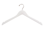 Load image into Gallery viewer, Ivory European Beech Wood Hanger for adults with shoulder notches and a silver hook for luxury closets and stores #hook-color_silver-hook
