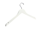 Load image into Gallery viewer, Ivory Wooden Clothes Hanger with a silver hook and shoulder notches for custom bridal hanger designers #hook-color_silver-hook
