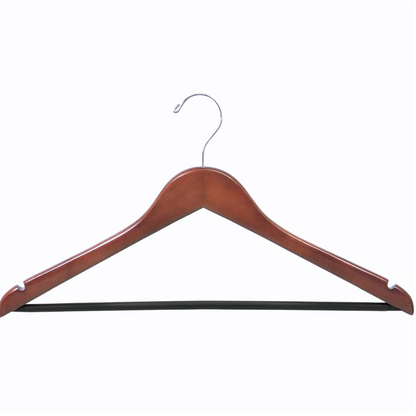 Light Walnut Wooden Suit Hangers