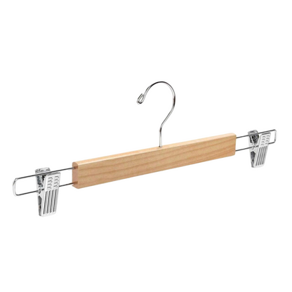 Natural Wooden Side Clip Bottom Hangers