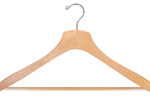 Load image into Gallery viewer, Natural Wooden Jacket Hangers with Pant Bar
