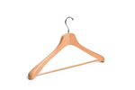 Load image into Gallery viewer, Natural Wooden Jacket Hangers with Pant Bar
