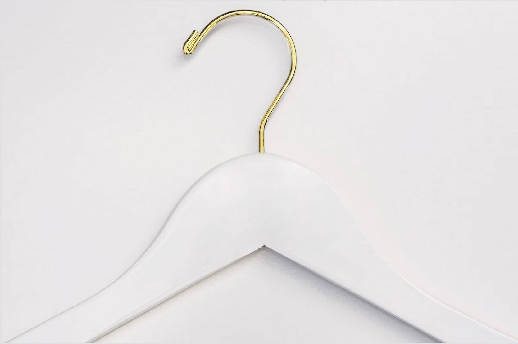 LUXURY Kids Wooden Hangers White w/ Gold Hook