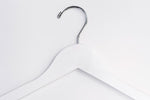 Load image into Gallery viewer, Royal Heirloom White Wooden Clothes Hangers (Silver or Gold Hook)
