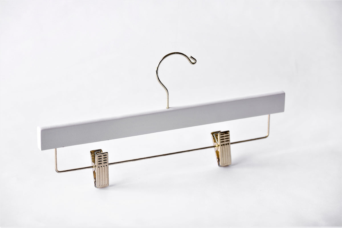 White Slim Wooden Bottom Hangers