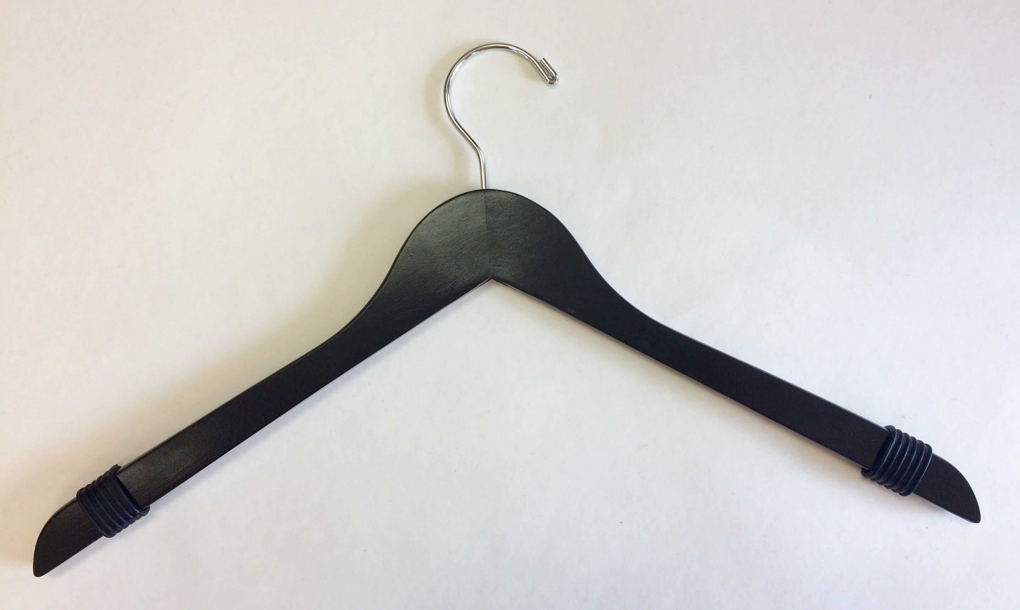 Wooden Hanger Anti-Slip Bands Black