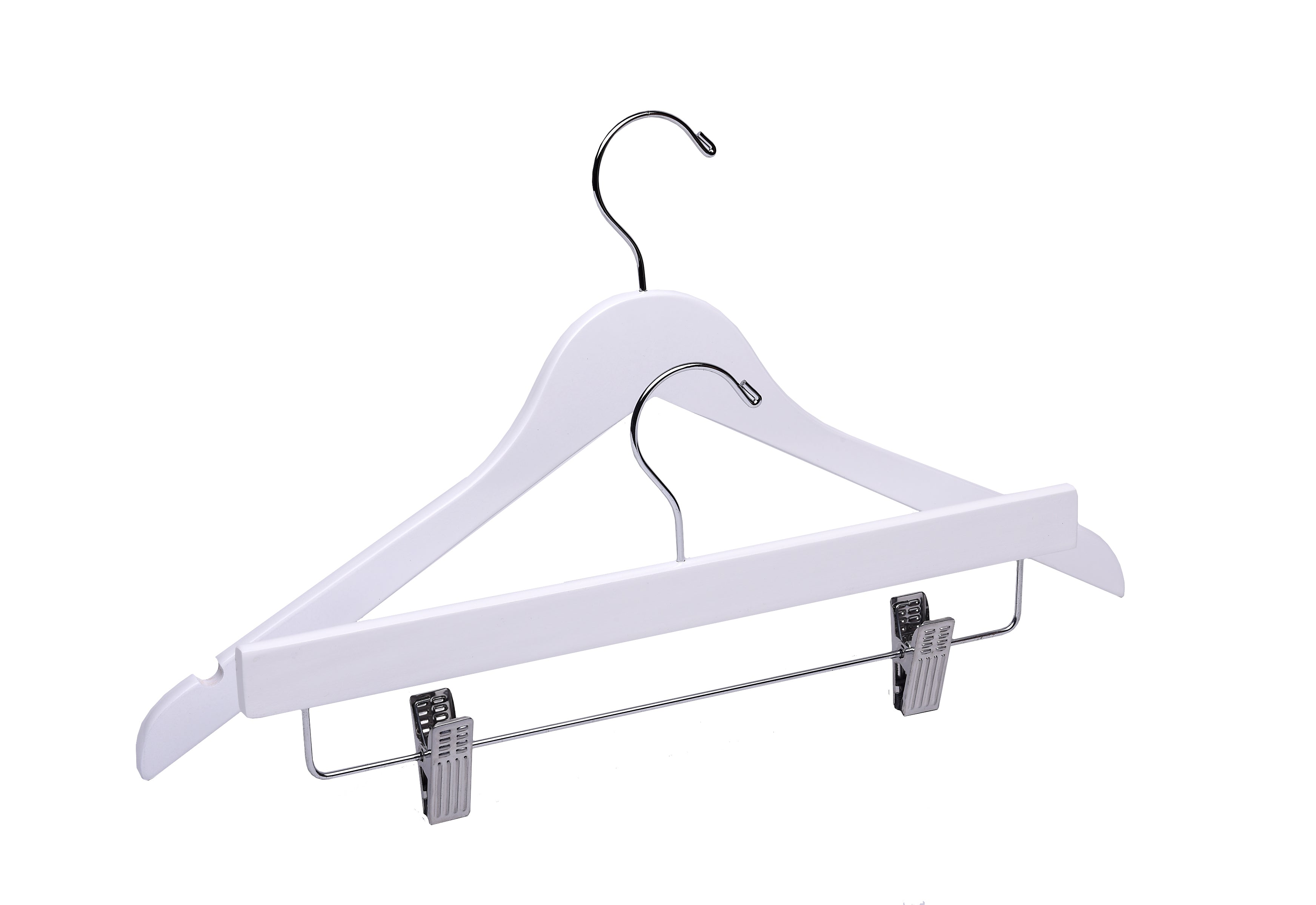 White Premium Top & Bottom Mix Wooden Hangers (Silver or Gold Hook)