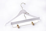 Load image into Gallery viewer, White Premium Top &amp; Bottom Mix Wooden Hangers (Silver or Gold Hook)
